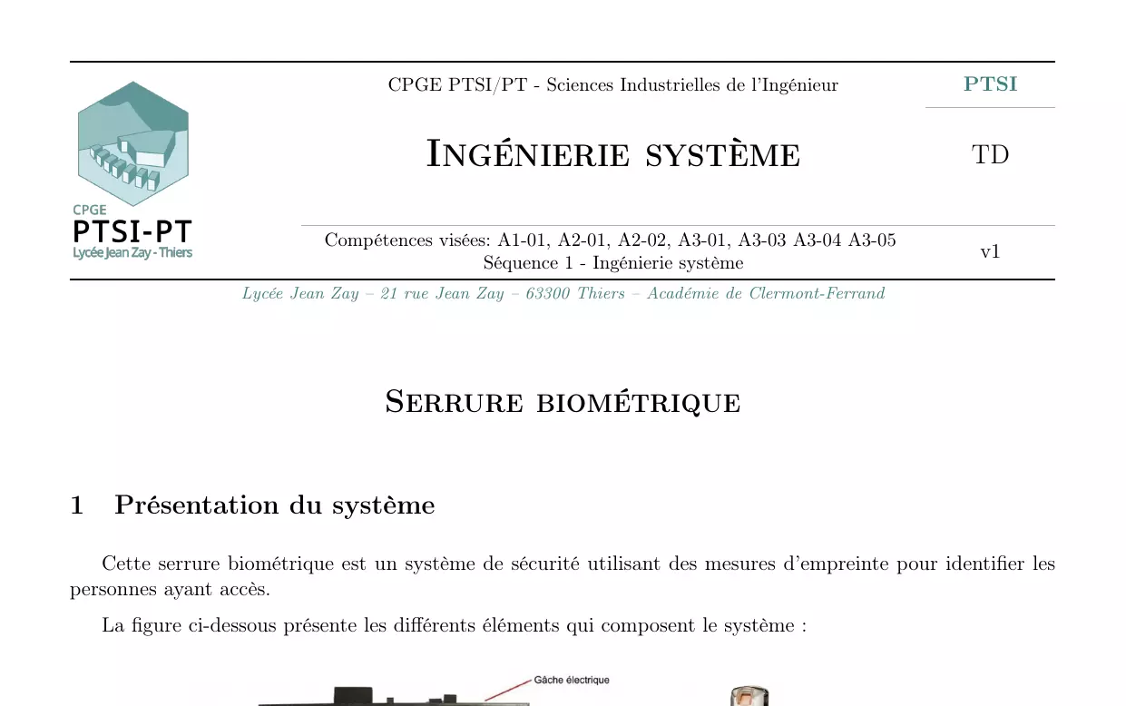 Serrure biométrique