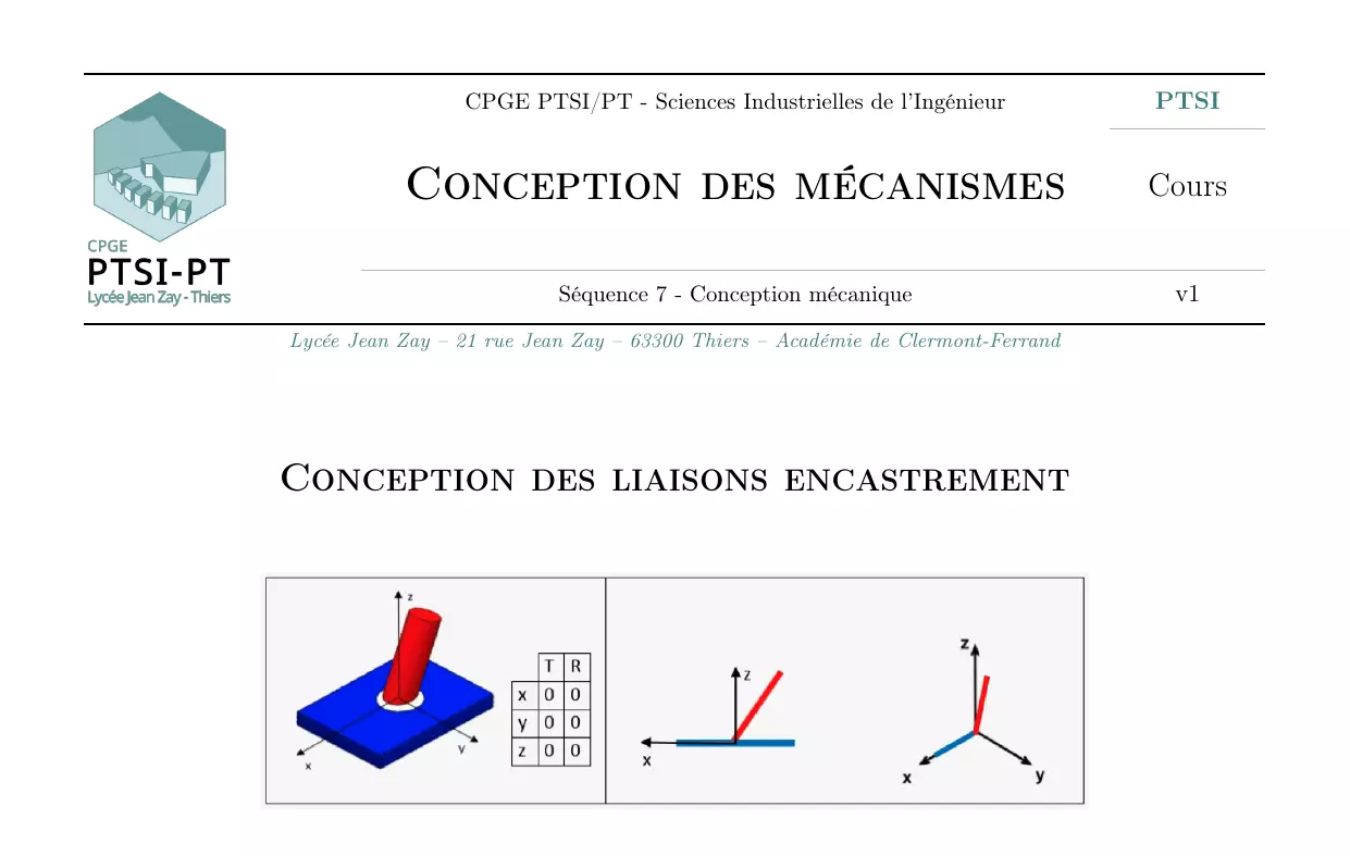 Conception de liaisons encastrement