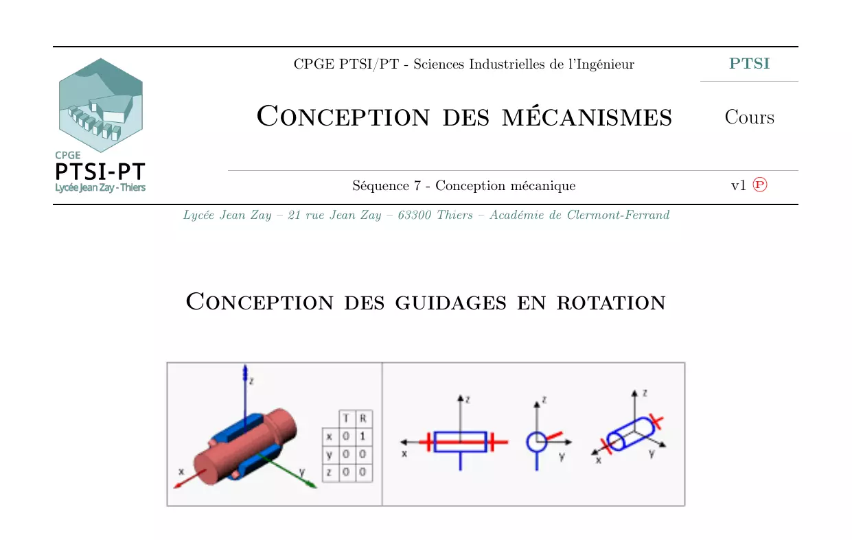 Conception de liaisons pivots