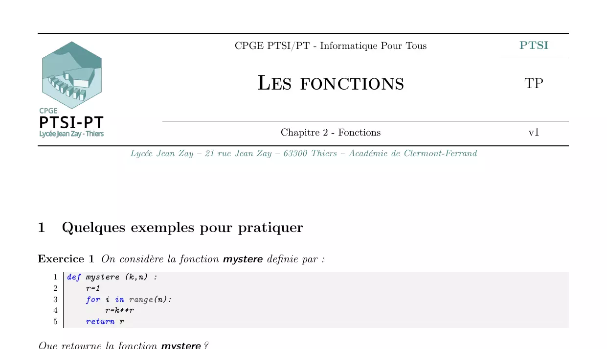 TP fonctions