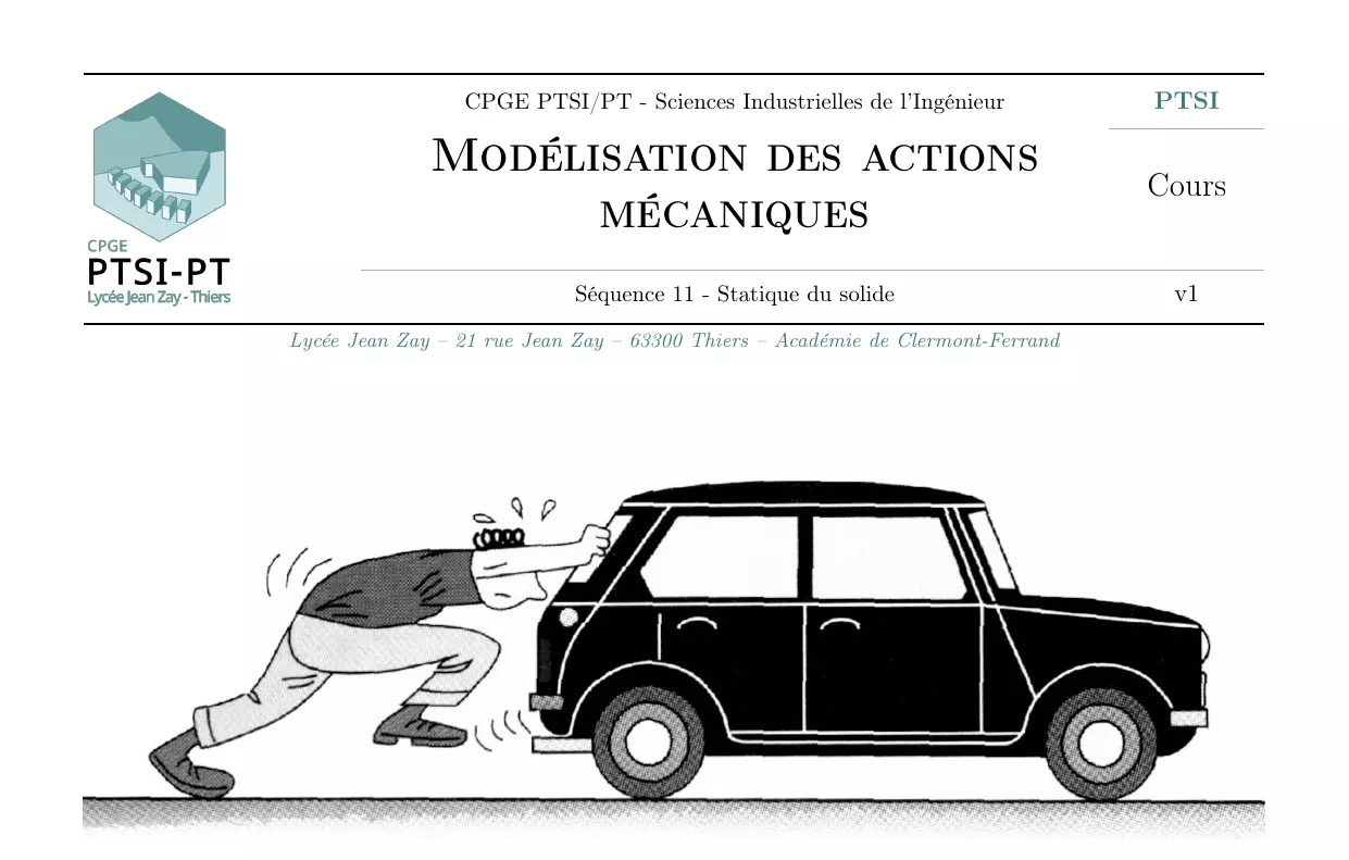 Modélisation des actions mécaniques