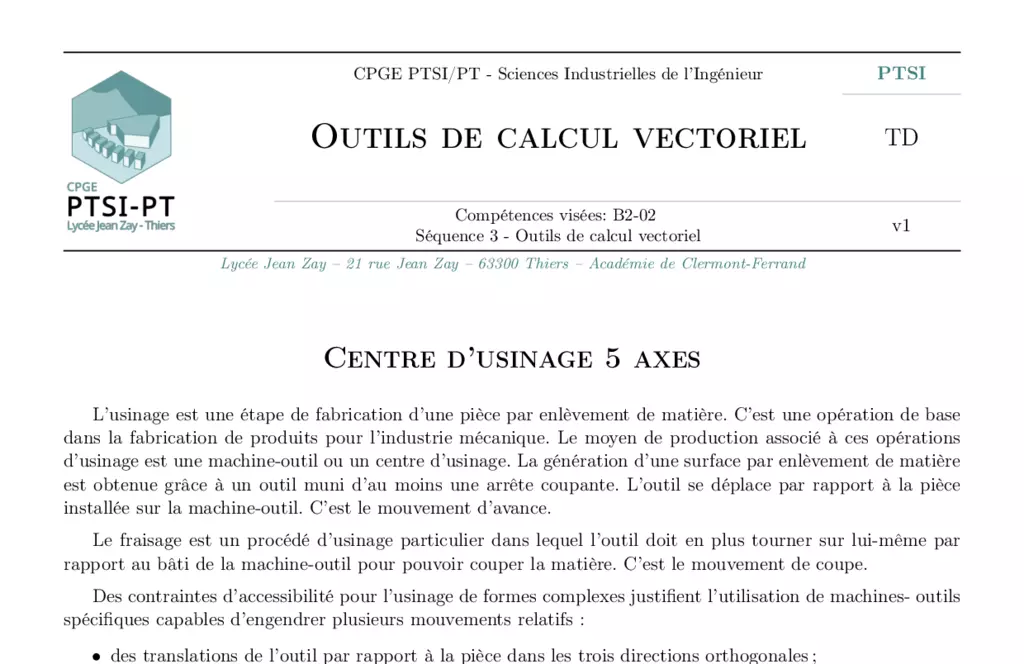Centre d'usinage 5 axes