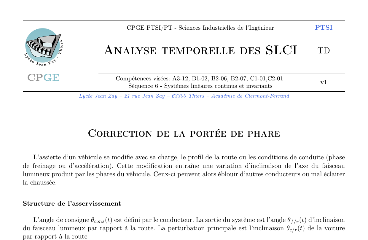 Correction de portée de phare
